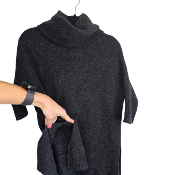 360 Sweater dark grey 100% cashmere turtle neck knit oversized sweater size XS - Picture 6 of 9